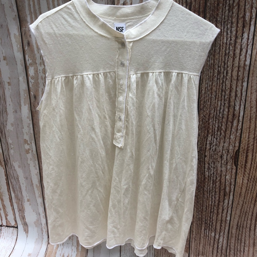 NSF Small cream sleeveless shirt
